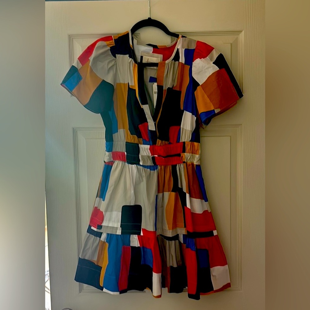 Anthropologie The Somerset Mini Dress NWT geometric size Medium